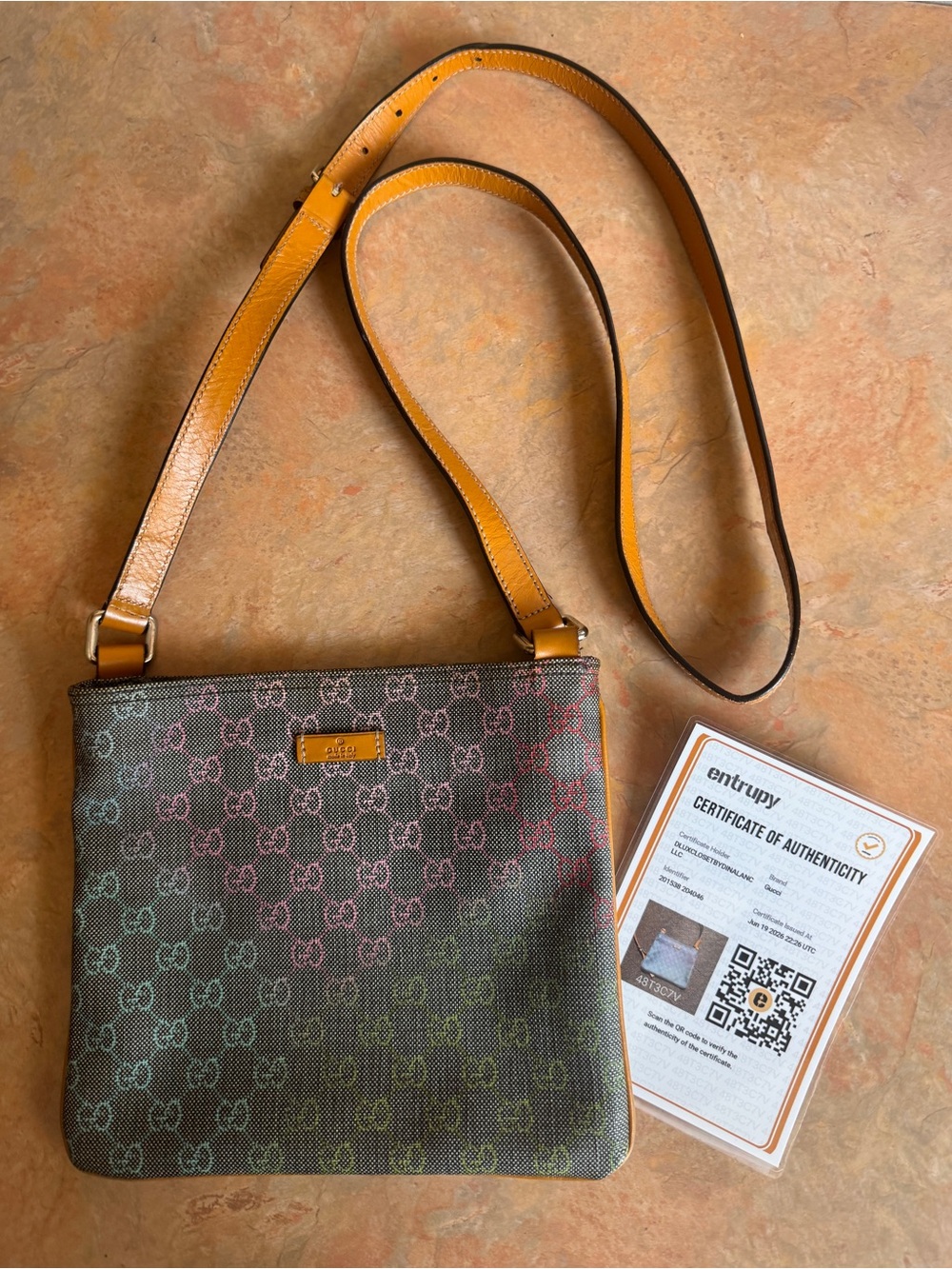 Gucci Multicolor Supreme Crossbody Bag with COA